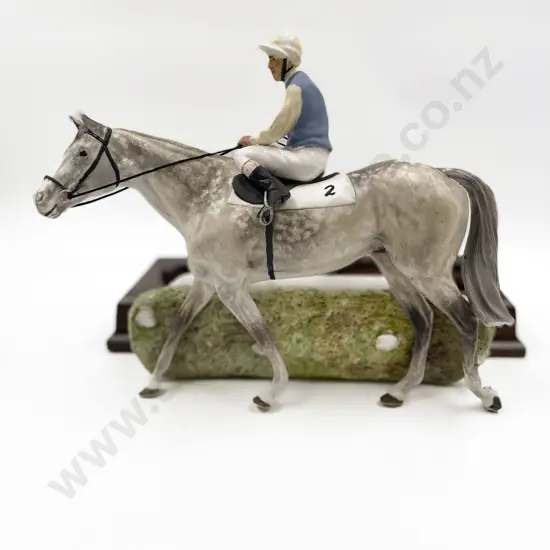 NZ Hereford Fine China Model of a Dappled Grey with Jockey