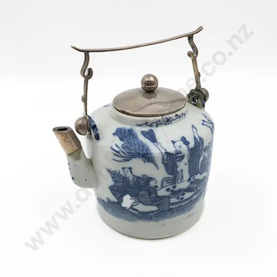 Blue and White Teapot with S/S Bindings (Faults)