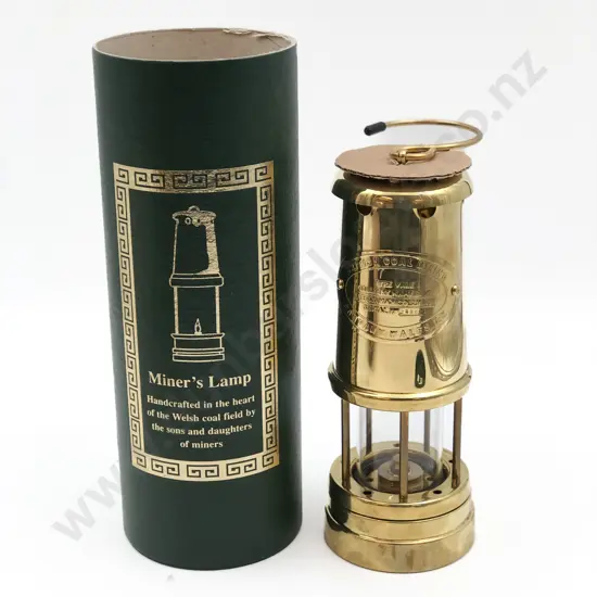 As New Reproduction Welsh Miners Lamp in Original Box
