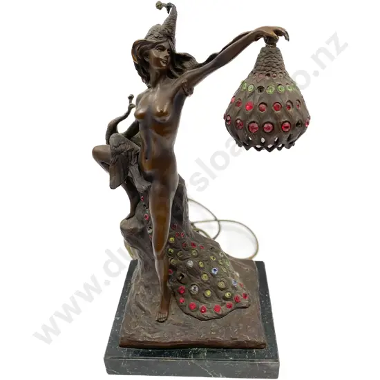 Reproduction Art Nouveau Figural Lamp (Faults)