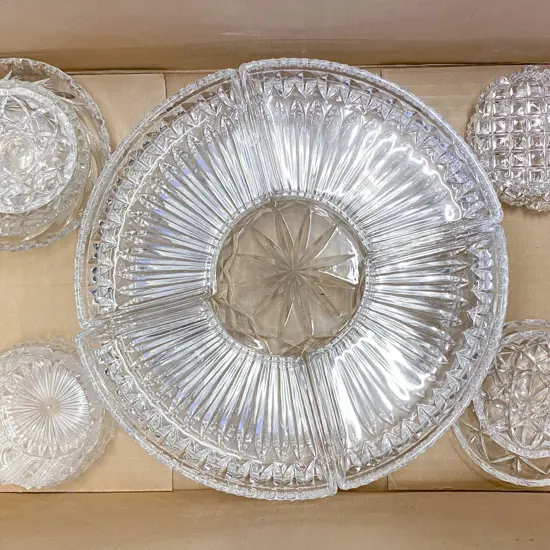 Box of Assorted Crystal and Glass Ware