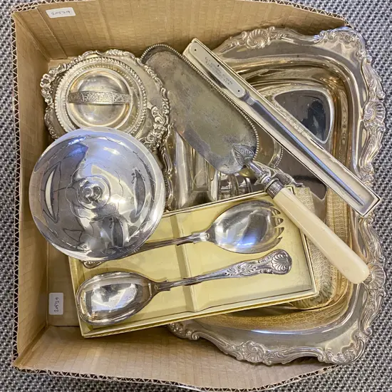 Quantity of Assorted S/P Including Kings Pattern Salad Servers