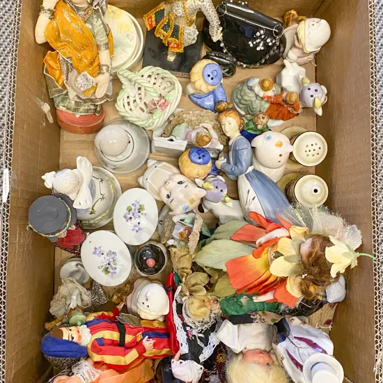 Quantity of Assorted Ornaments and Figural Salt and Peppers