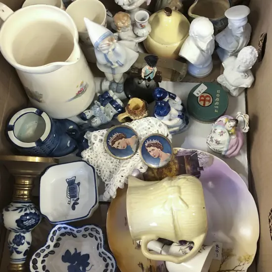 Box of Assorted China Ornaments etc