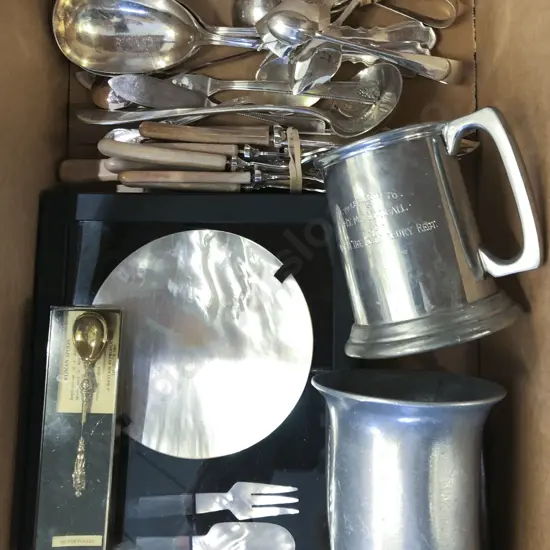 Box of Assorted Cutlery etc