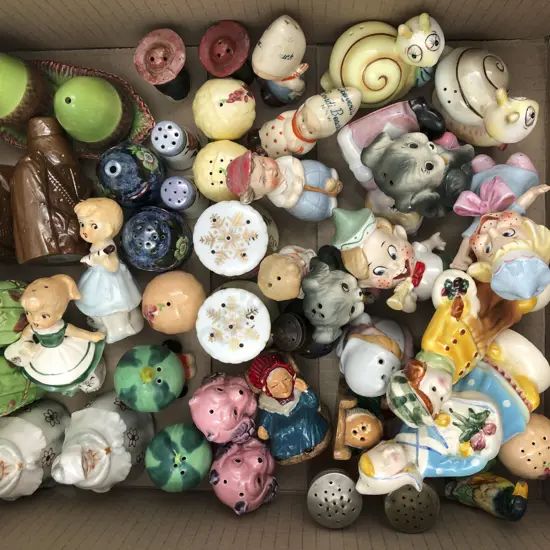 Box Qty of Assorted Novelty Salt and Peppers