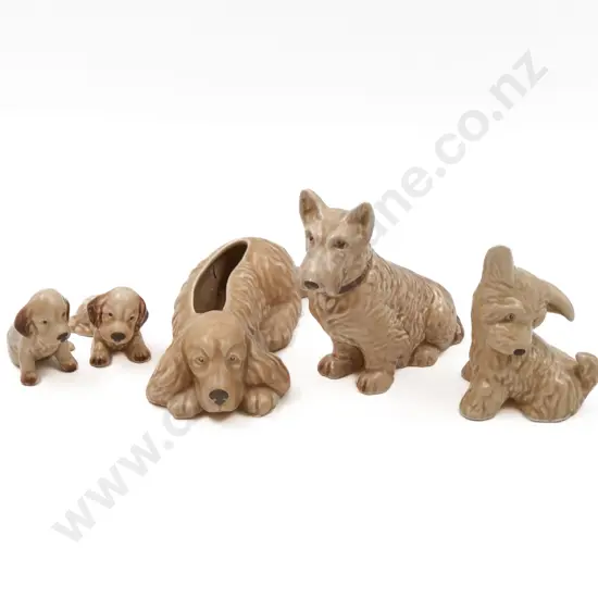 Five Sylvac Dog Ornaments