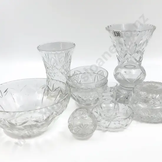 Qty of Assorted Crystal Including Vases and Fruit Bowls