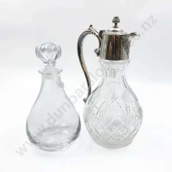 Crystal/Plated Wine Ewer Together With Glass Decanter