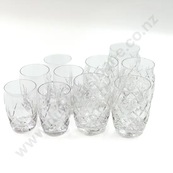 Five Webb & Corbett Crystal Tumblers Together with Five Smaller Stuart Crystal Tumblers (10)