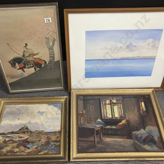 Three Assorted Original Works Together With One Asian Print (4)