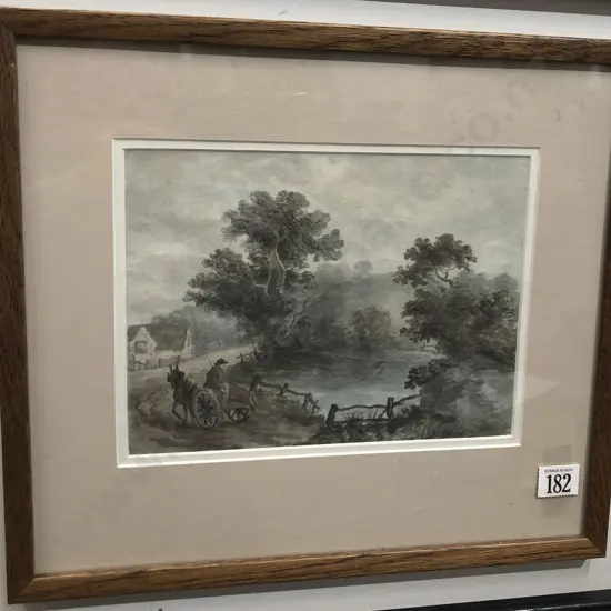 C19th Watercolour Rural Scene