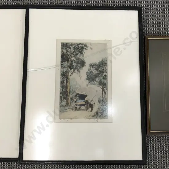 Two Reg Jordan Etching Prints and One Other (3)