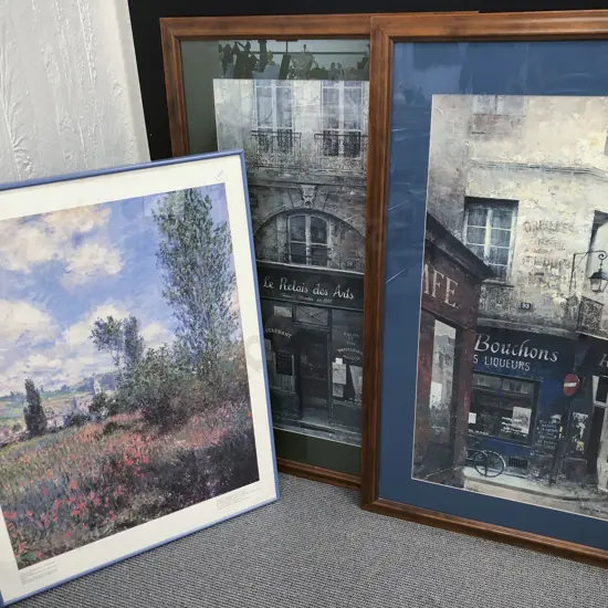Two Parisian Scene Prints Together With Monet Print (3)