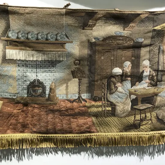 Tapestry Wall Hanging of Domestic Scene