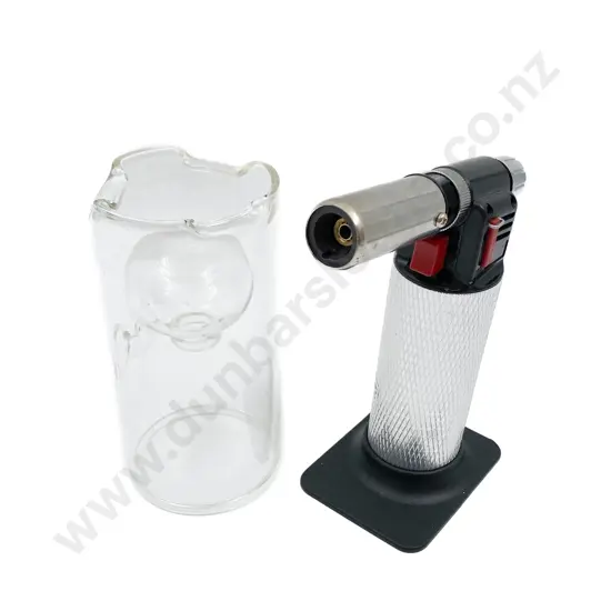 Jon Wolfard Art Glass Lamp Together With Butane Torch