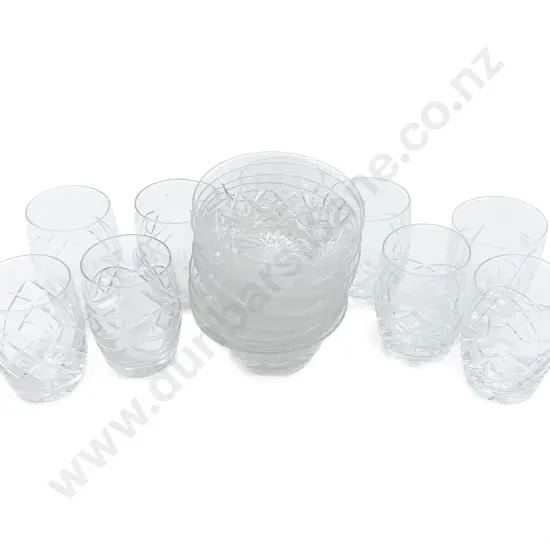 Ten Stuart Crystal Bowls Together with Nine Assorted Webb and Corbett Tumblers