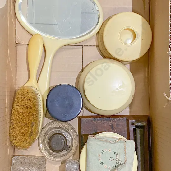 Box of Assorted Including Vanity Set etc