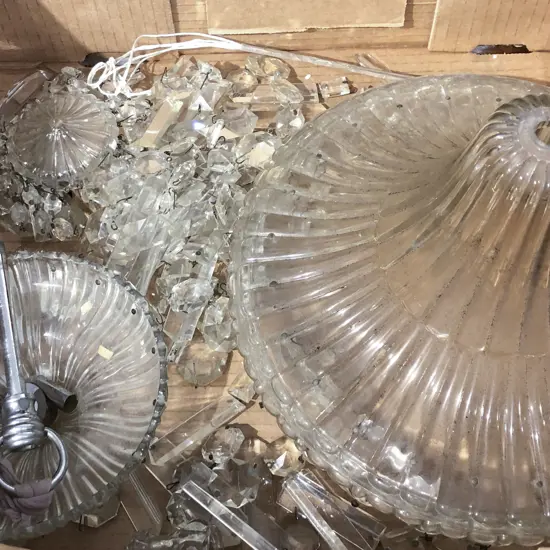 Glass Chandelier With Crystal Droplets