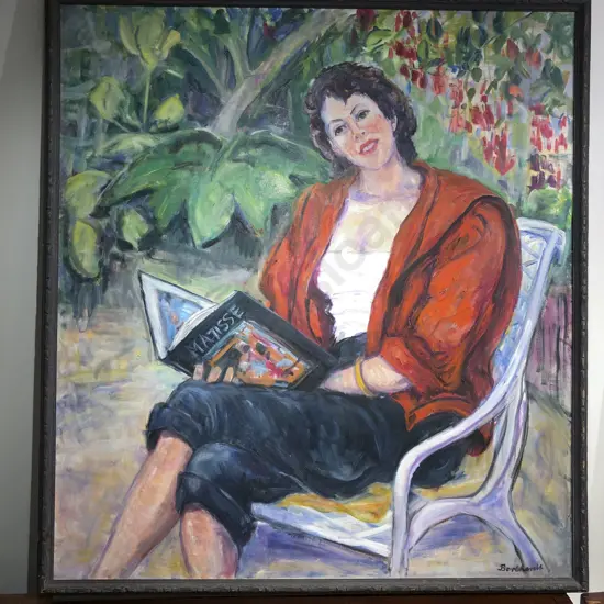 Portrait of Woman in Garden By J Buchardt