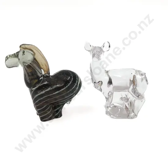 Two Art Glass Animal Ornaments