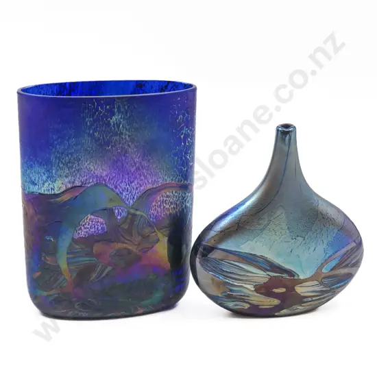 Two Isle of Wight Glass Vases