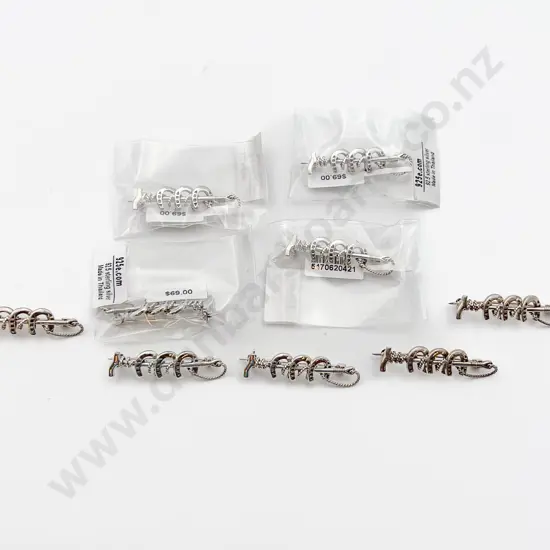 Nine S/S Triple Lucky Horse Shoe Brooches