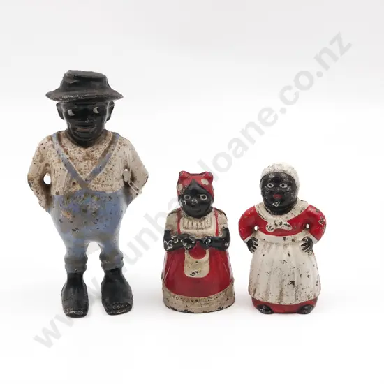 Three Vintage Cast Metal Money Boxes