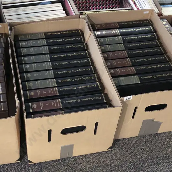 Four Boxes of Encyclopedia Britannica Volumes