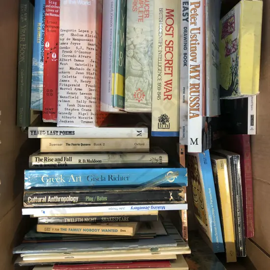 Box of Assorted Books Incl. Poetry and History