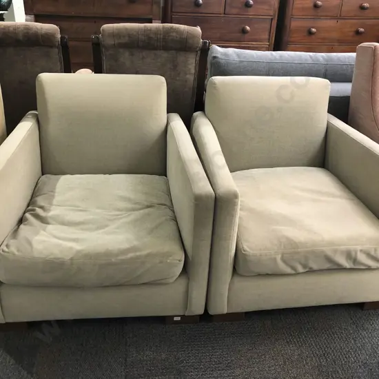 Pair of Modern Upholstered Arm Chairs