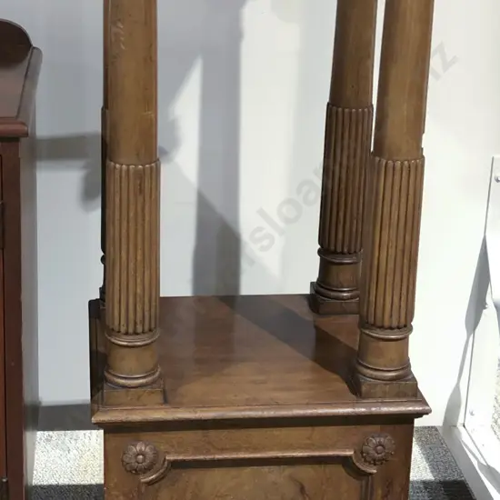 Two Tier Single Door Cabinet with Column Form Supports