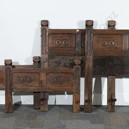 Pair of Antique Oak Single Bed Frames