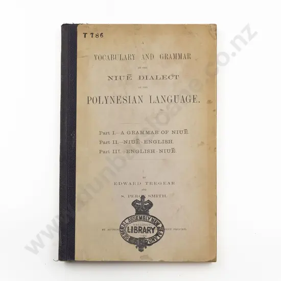 Tregear Edward & Percy Smith S - A Vocabularly of the Niue Dialect of the Polynesian Language