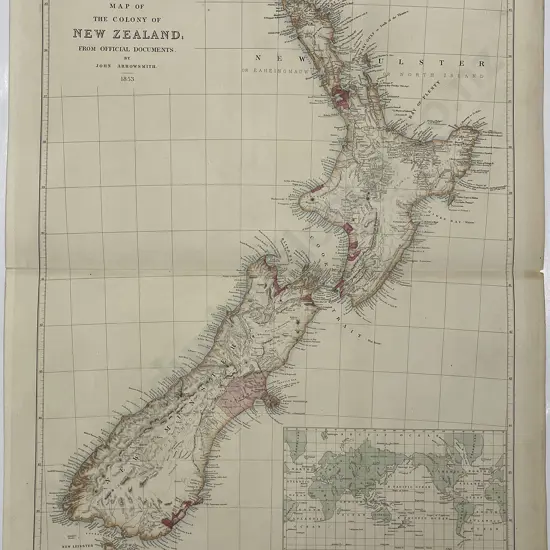 1853 Map of the Colony of New Zealand From Official Documents by John Arrowsmith