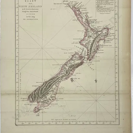 Kaart van Nieuw Zeeland in de Jaaren 1769 en 1770