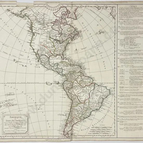 Amerique ou Indes Occidentales Par C. F. Delamarche 1792