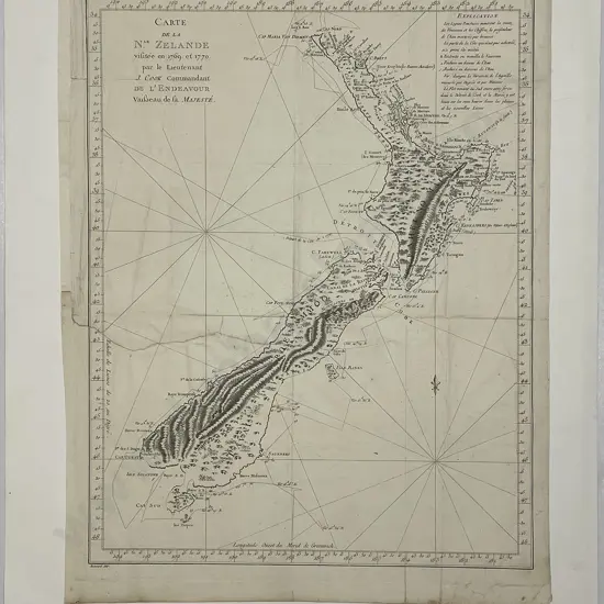 Carte de la N. Zelande visitee en 1769 et 1770