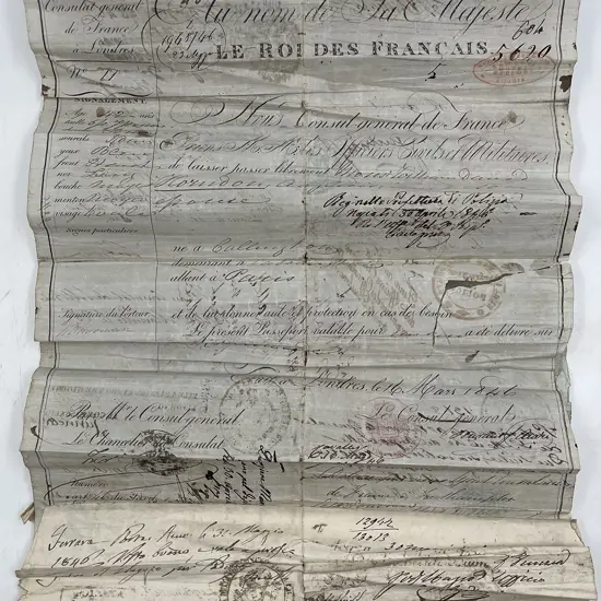 An Interesting Group Of 19th Century French Consulate Travel Issue Documents