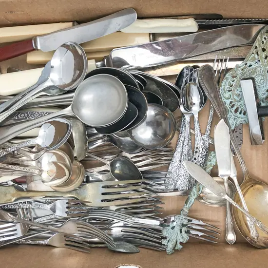 Box of Assorted Cutlery Etc.