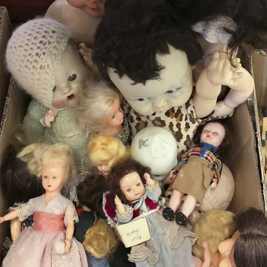 Box of Assorted Dolls