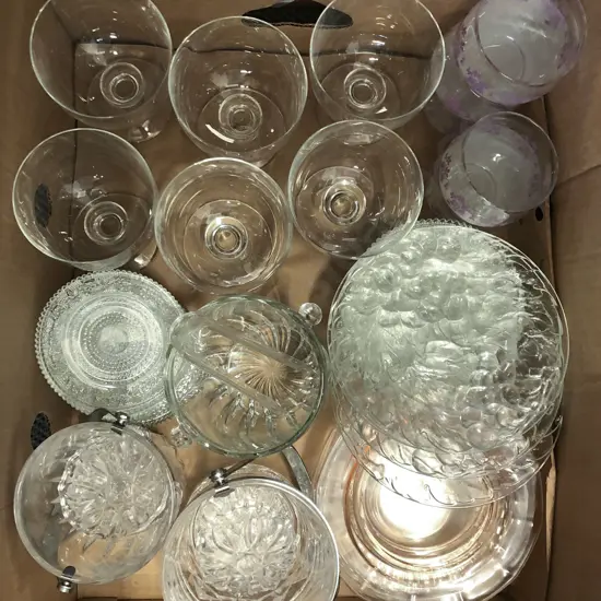 Box of Assorted Glassware