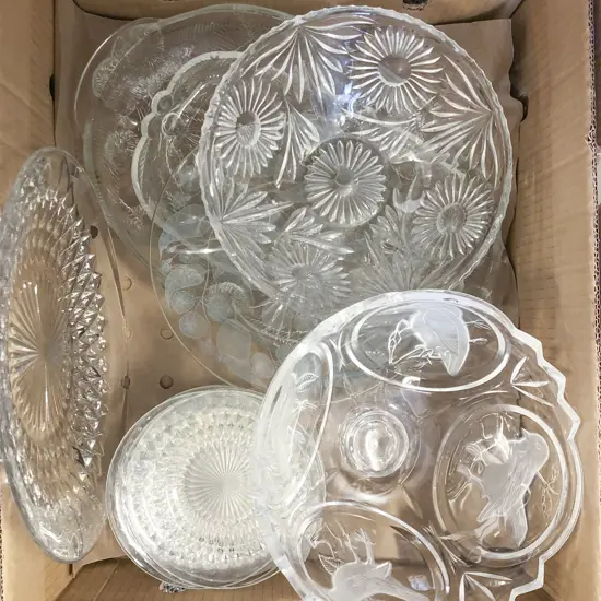 Box of Assorted Crystal and Glassware