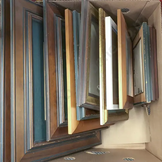 Box of Assorted Wooden Picture Frames