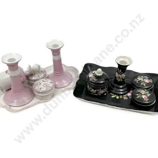 Small Quantity of Assorted China Incl. Candlesticks and Trinket Boxes Etc.