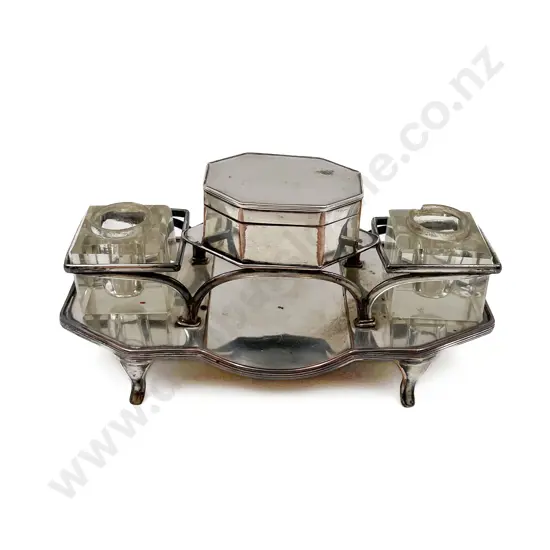 Small Desk Set (Inkwells Missing Tops)