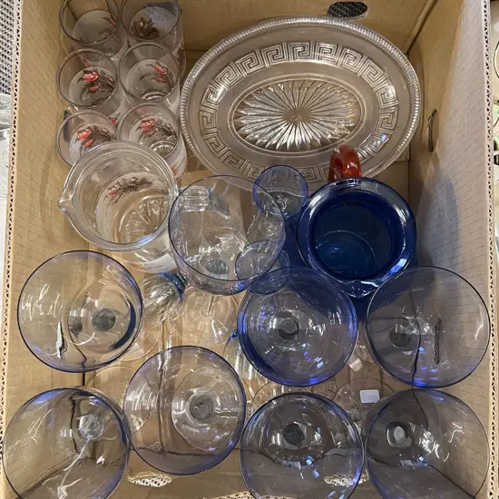 Box of Assorted Glassware Incl. Lemonade Set