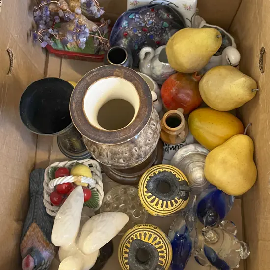 Box of Assorted Vases and Ornaments