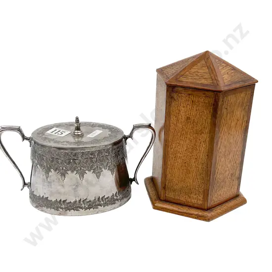 Hexagonal Tea Caddy Together With S/P Item