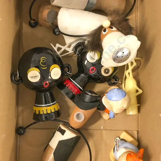 Small Box Quantity of Novelty Salt and Pepper Shakers Incl. Beswick Laurel and Hardy